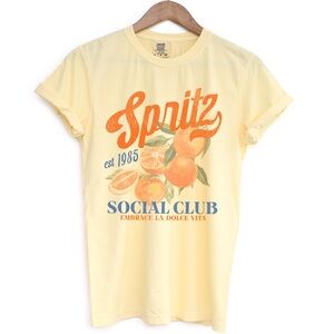 Comfort Colors Spritz Social Club Tee, Butter Color, Unisex Size 4XL, New